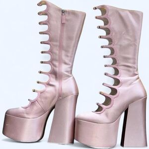 Satin Marc Jacobs Kiki Pink Platform Boots